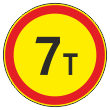 Дорожный знак 3.11 «Ограничение массы» (временный) (металл 0,8 мм, III типоразмер: диаметр 900 мм, С/О пленка: тип В алмазная)